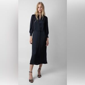 Zadig & Voltaire Navy Long Sleeve Dress